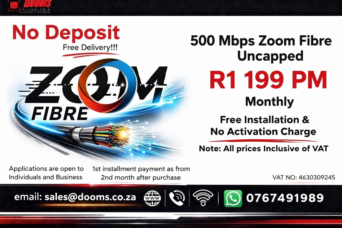 Zoom Fibre Uncapped 500 Mbps