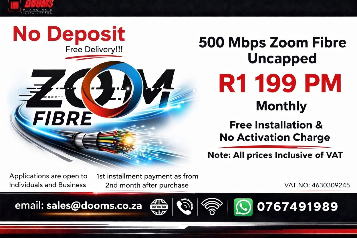 Zoom Fibre Uncapped 500 Mbps