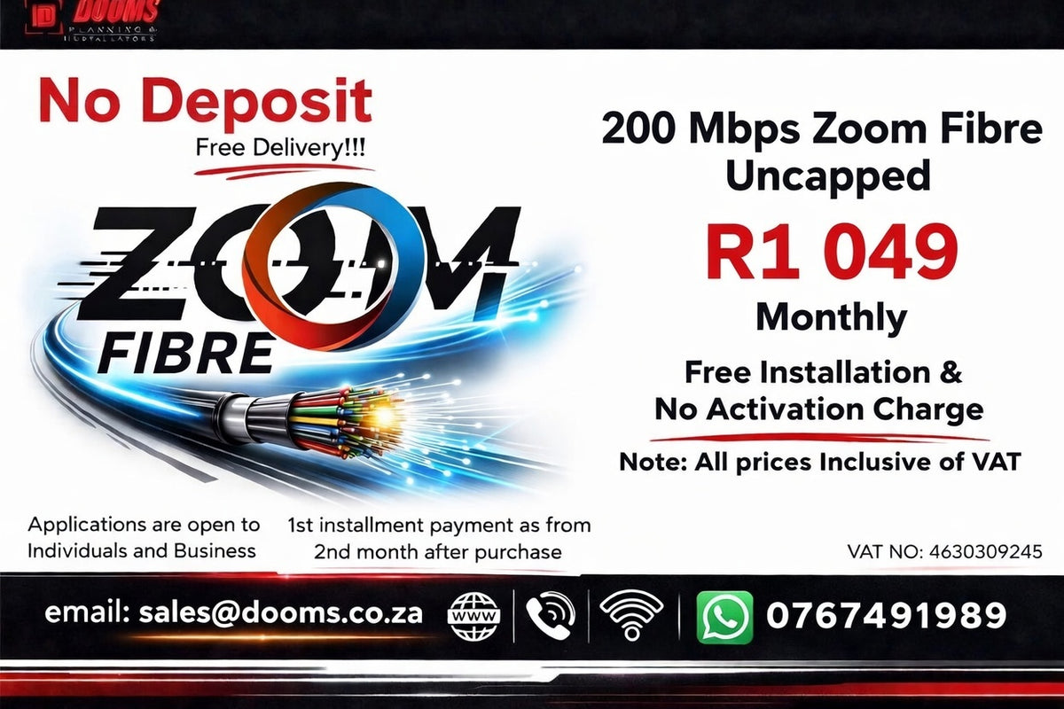 Zoom Fibre Uncapped 200 Mbps