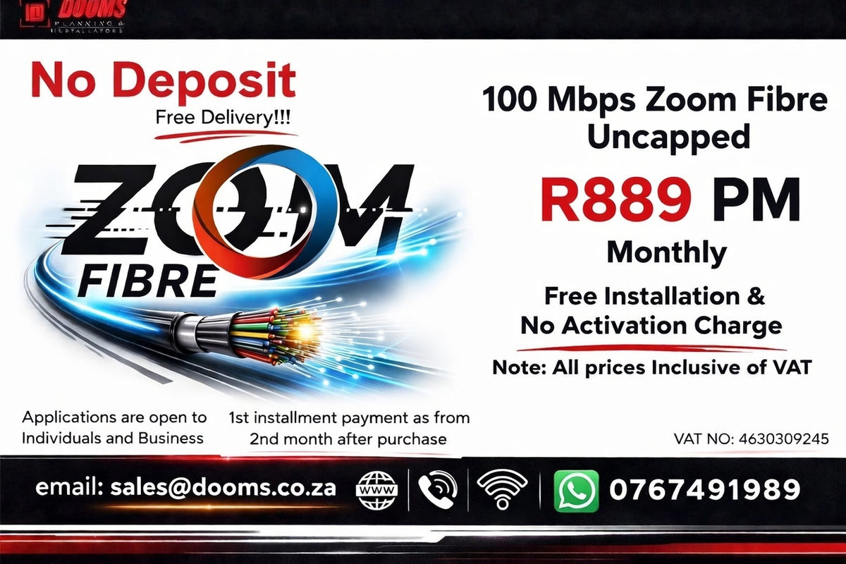 Zoom Fibre Uncapped 100 Mbps