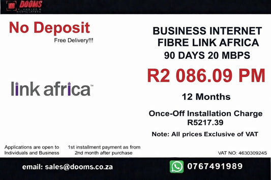BUSINESS INTERNET FIBRE LINK AFRICA 90 DAYS 10 MBPS