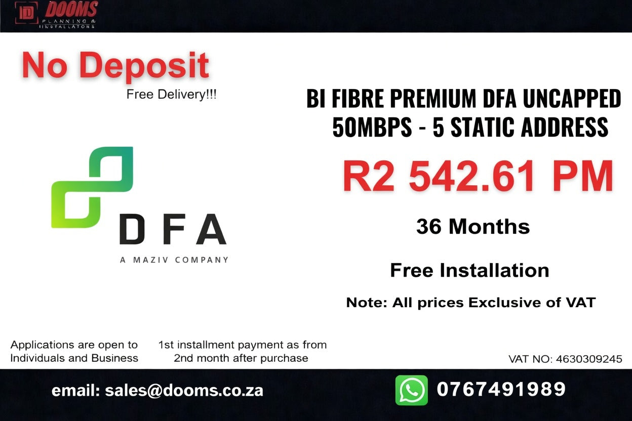 BUSINESS INTERNET FIBRE DFA 50 MBPS