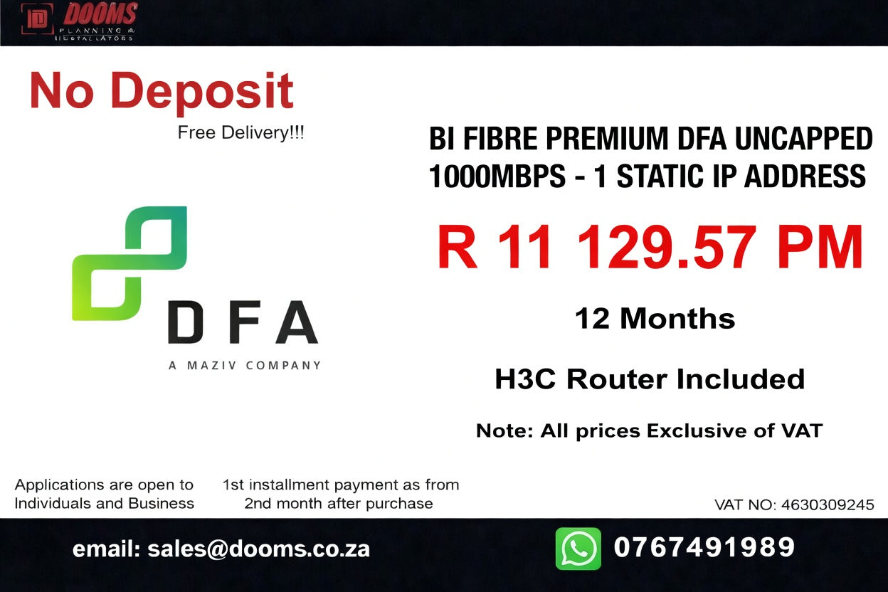 BUSINESS INTERNET FIBRE DFA 1000MBPS - 1000MBPS