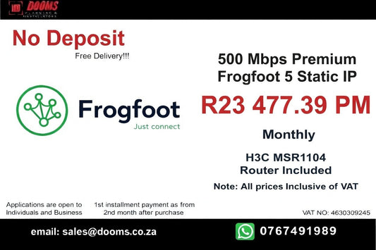 BUSINESS INTERNET FIBRE FROGFOOT DEDICATED 500 - 500MBPS