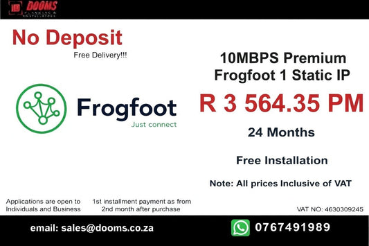 BUSINESS INTERNET FIBRE FROGFOOT DEDICATED 10MBPS