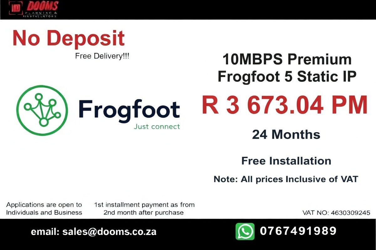 BUSINESS INTERNET FIBRE FROGFOOT DEDICATED 10MBPS