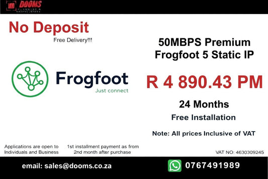 BUSINESS INTERNET FIBRE FROGFOOT DEDICATED 50MBPS