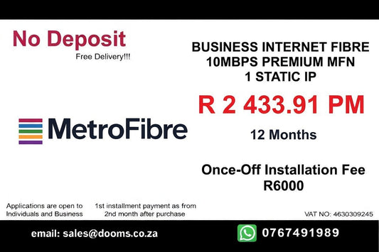 BUSINESS INTERNET FIBRE MFN DEDICATED 10MBPS