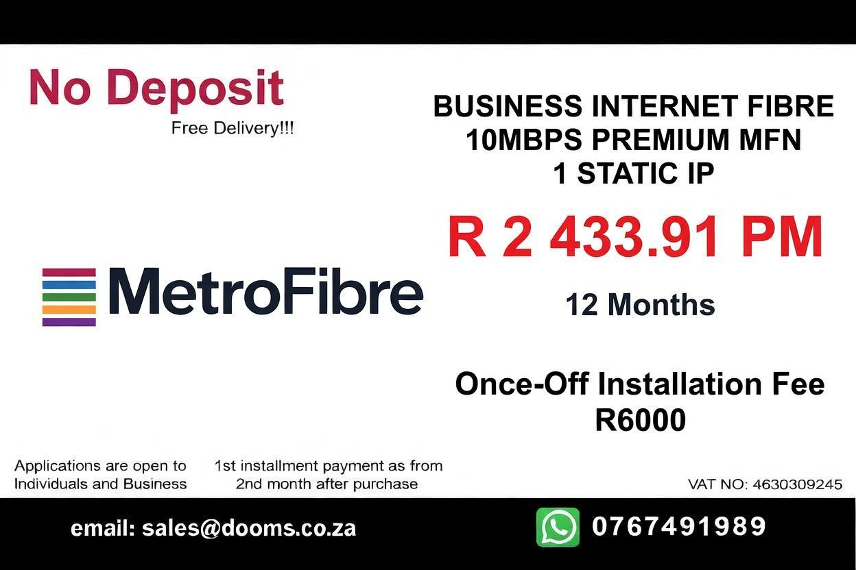 BUSINESS INTERNET FIBRE MFN DEDICATED 10MBPS