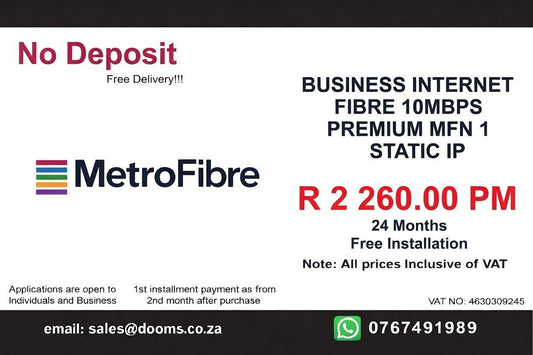 BUSINESS INTERNET FIBRE MFN DEDICATED 10MBPS