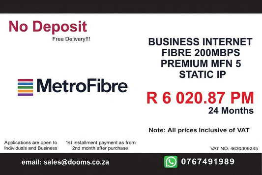 BUSINESS INTERNET FIBRE MFN DEDICATED 200MBPS