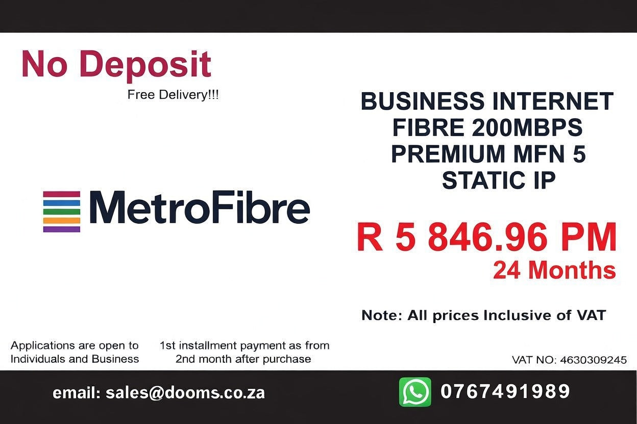 BUSINESS INTERNET FIBRE MFN DEDICATED 200MBPS