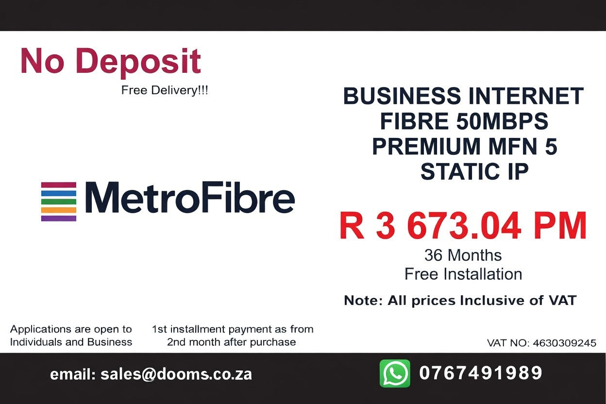 BUSINESS INTERNET FIBRE MFN DEDICATED 50MBPS