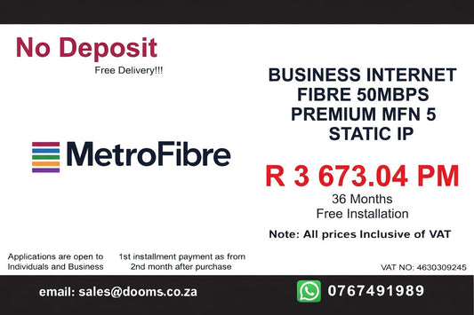 BUSINESS INTERNET FIBRE MFN DEDICATED 50MBPS