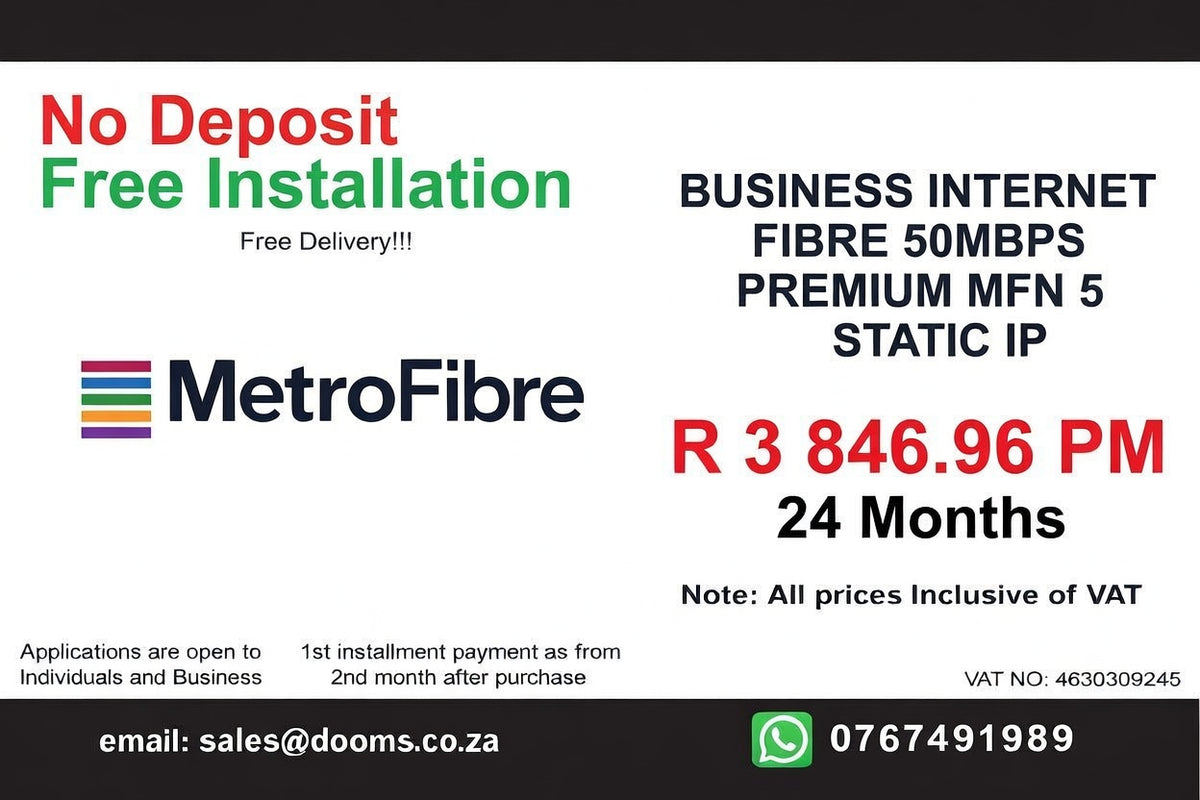BUSINESS INTERNET FIBRE MFN DEDICATED 50MBPS
