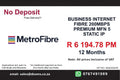 BUSINESS INTERNET FIBRE MFN DEDICATED 200MBPS
