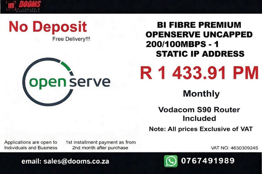BUSINESS INTERNET FIBRE OPENSERVE 200 - 100MBPS