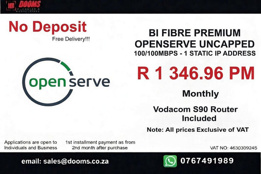 BUSINESS INTERNET FIBRE OPENSERVE 100 - 100MBPS