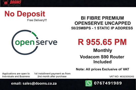 BUSINESS INTERNET FIBRE OPENSERVE 50 - 50MBPS