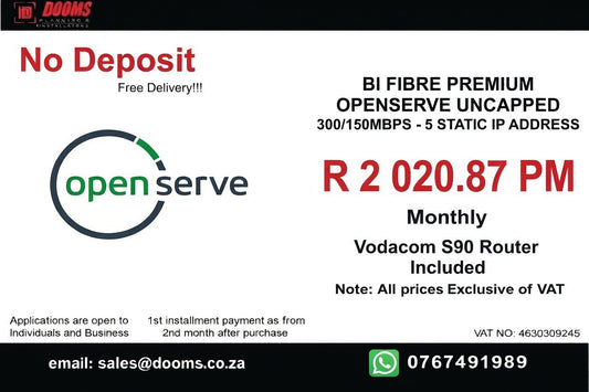 BUSINESS INTERNET FIBRE OPENSERVE 300 - 150MBPS