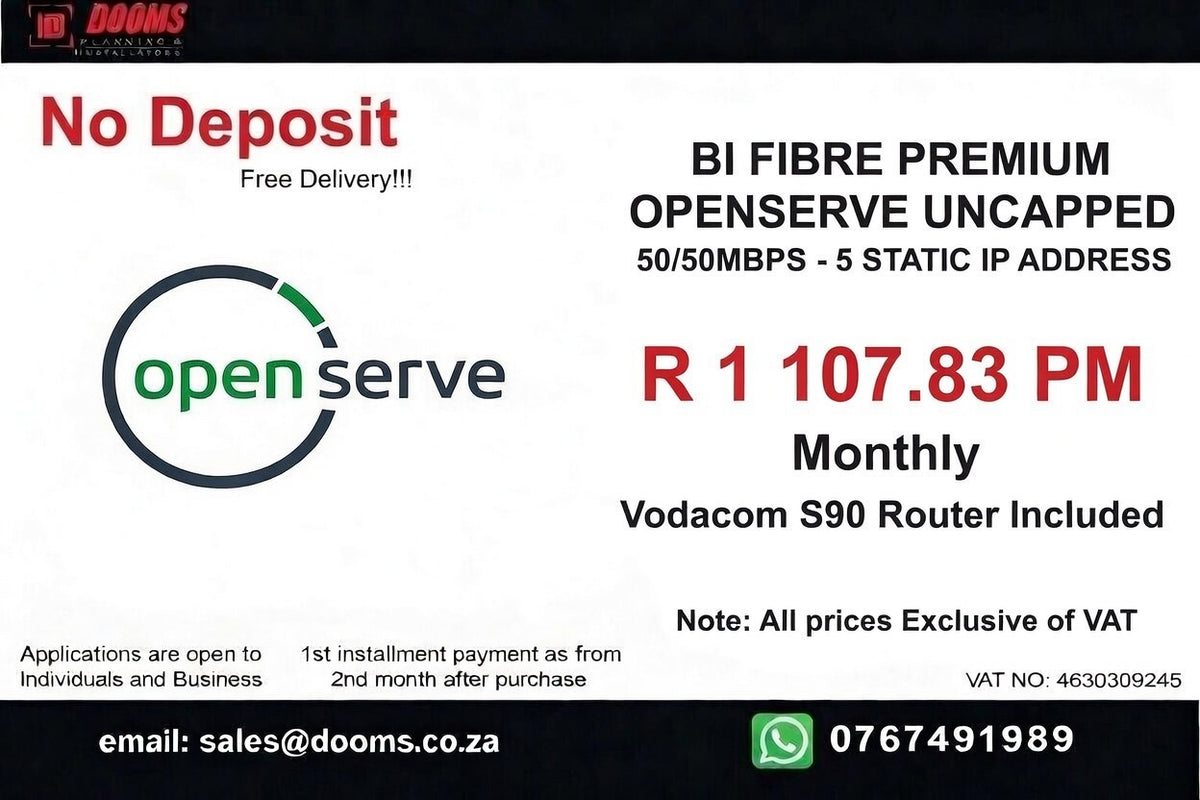 BUSINESS INTERNET FIBRE OPENSERVE 50 - 50MBPS