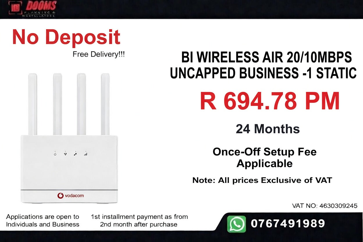 BUSINESS INTERNET FIBRE BCW AIR 20MBPS
