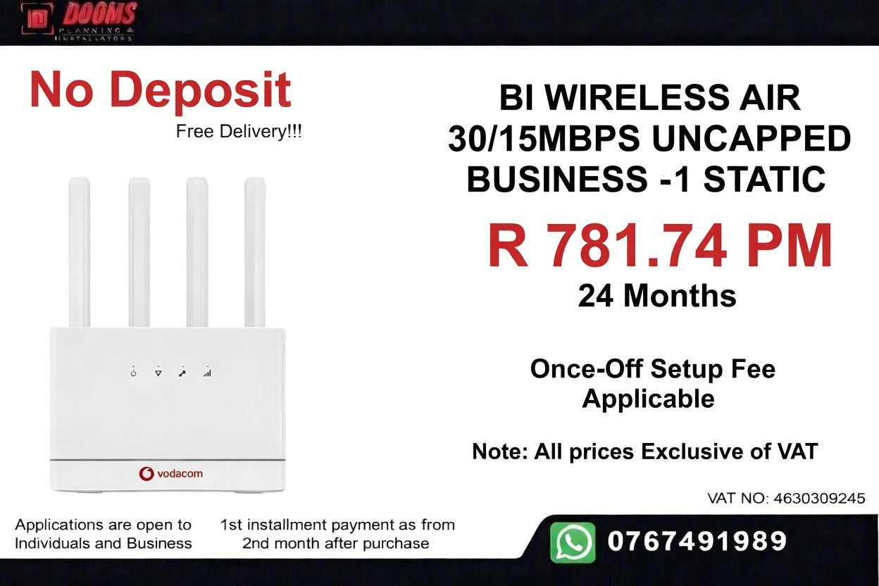 BUSINESS INTERNET FIBRE BCW AIR 30MBPS