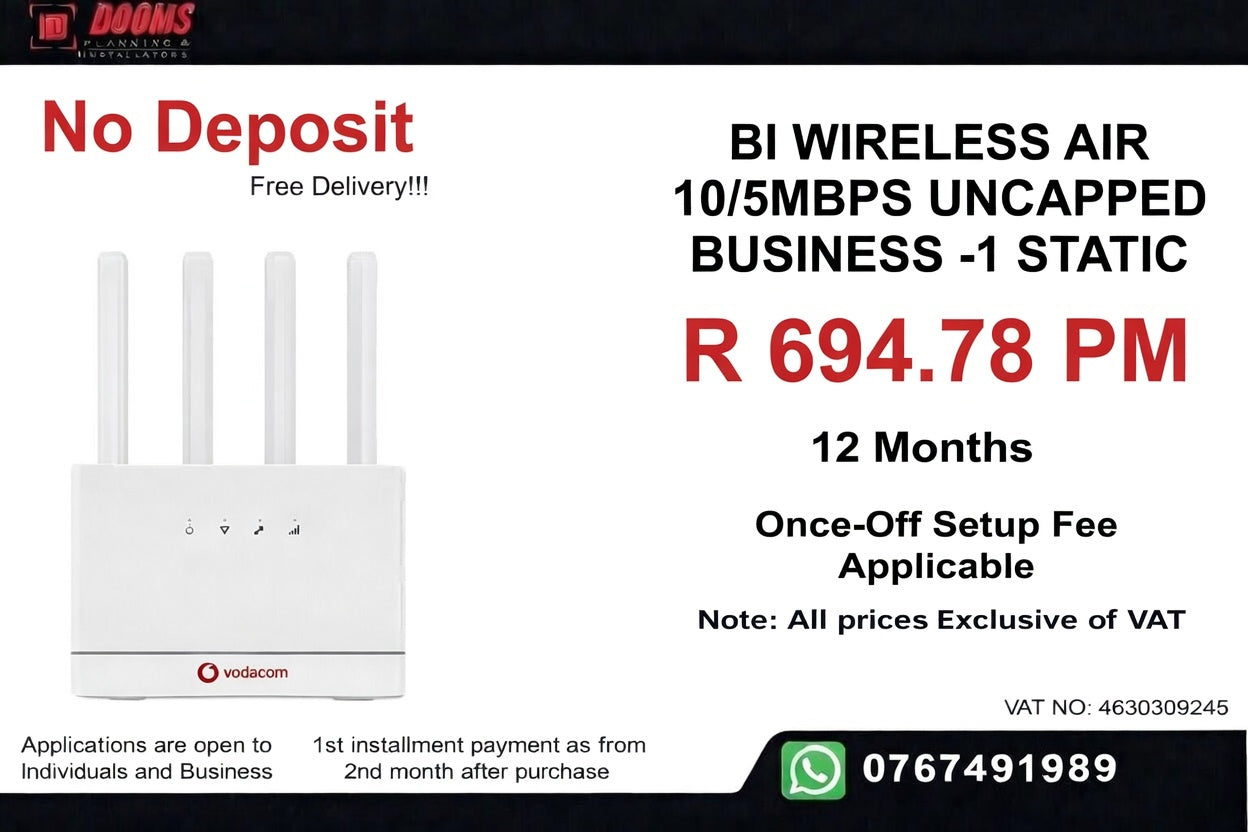 BUSINESS INTERNET FIBRE BCW AIR 10MBPS