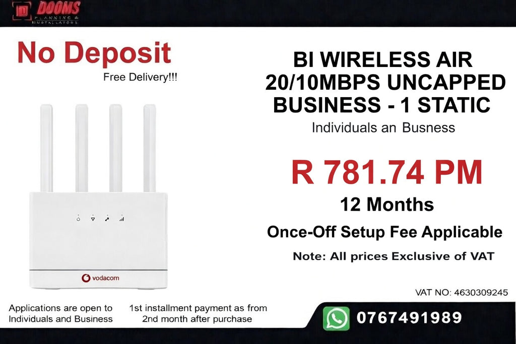 BUSINESS INTERNET FIBRE BCW AIR 20MBPS