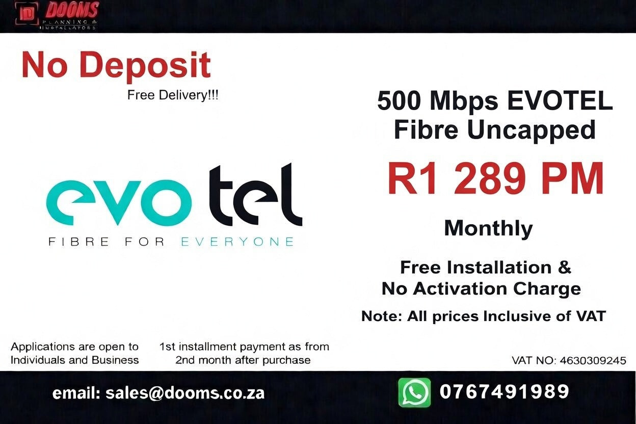 EVOTEL Fibre Uncapped 500 Mbps
