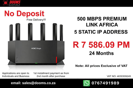 BUSINESS INTERNET FIBRE LINK AFRICA 90 DAYS 500MBPS - 500MBPS