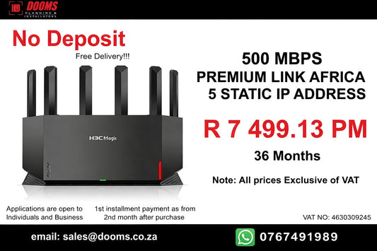 BUSINESS INTERNET FIBRE LINK AFRICA 90 DAYS 500MBPS - 500MBPS