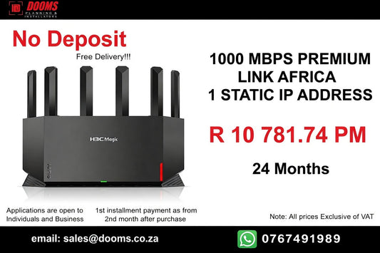 BUSINESS INTERNET FIBRE LINK AFRICA 90 DAYS 1000MBPS - 1000MBPS