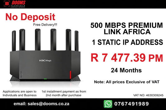 BUSINESS INTERNET FIBRE LINK AFRICA 90 DAYS 500MBPS - 500MBPS