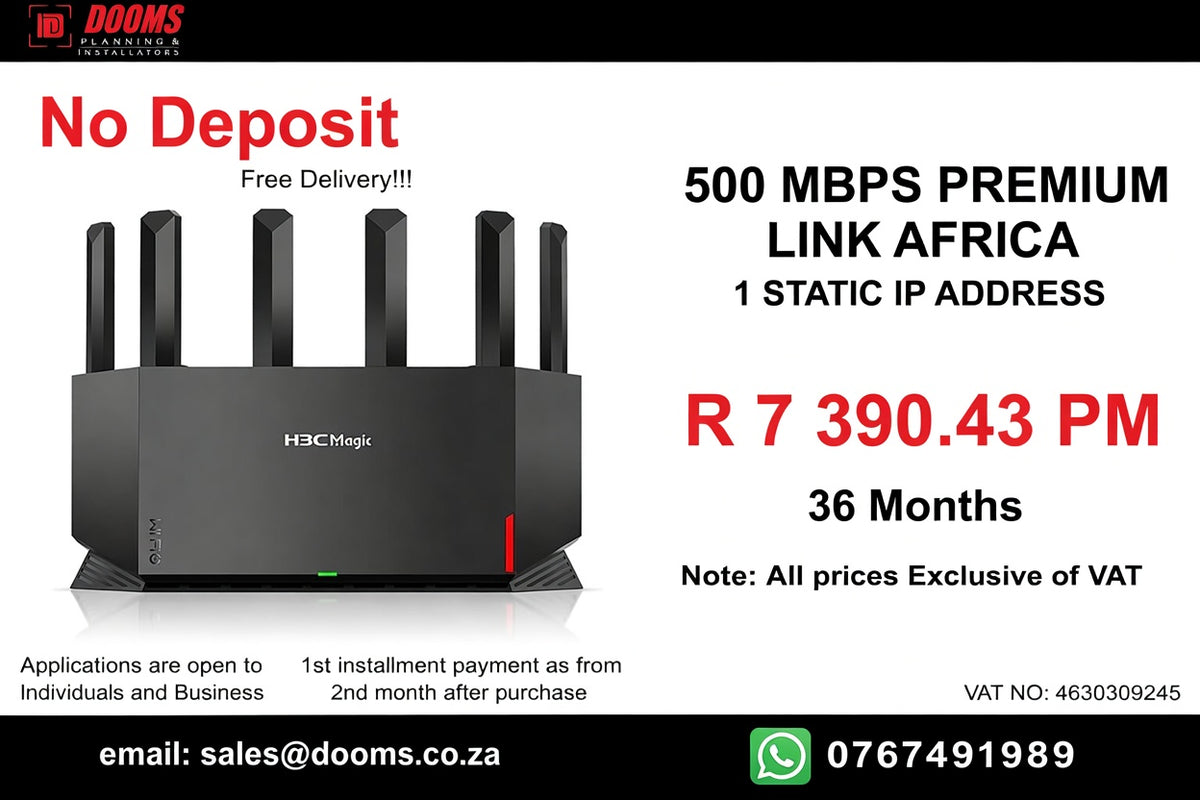 BUSINESS INTERNET FIBRE LINK AFRICA 90 DAYS 500MBPS - 500MBPS