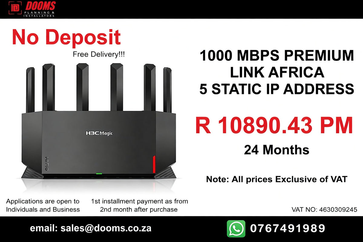 BUSINESS INTERNET FIBRE LINK AFRICA 90 DAYS 1000MBPS - 1000MBPS